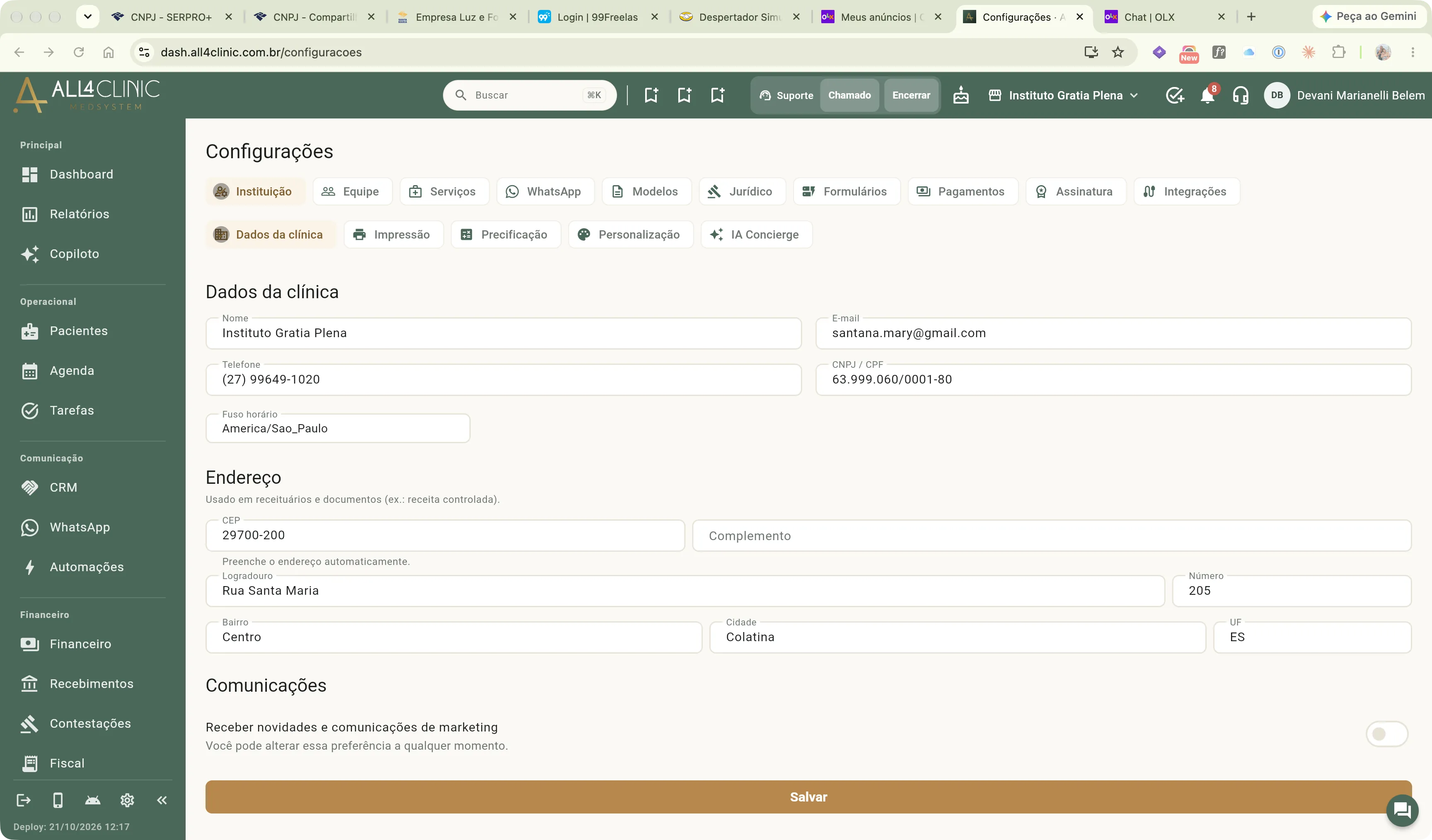 Configurações